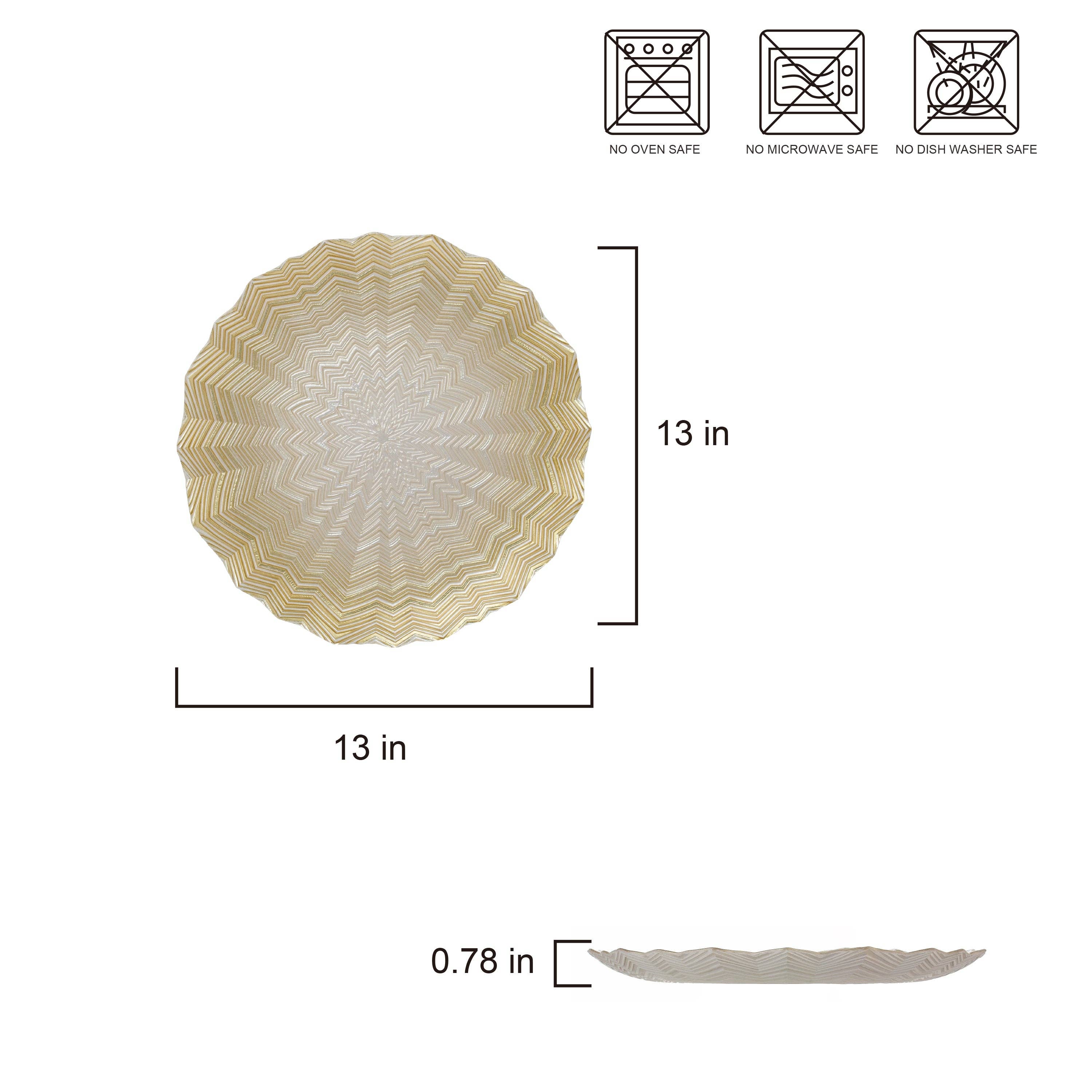 Gifts Plus - Vendita all'ingrosso Sottopiatti - Sottopiatto in vetro da 13" #RL231-811 (Confezione da 12)1