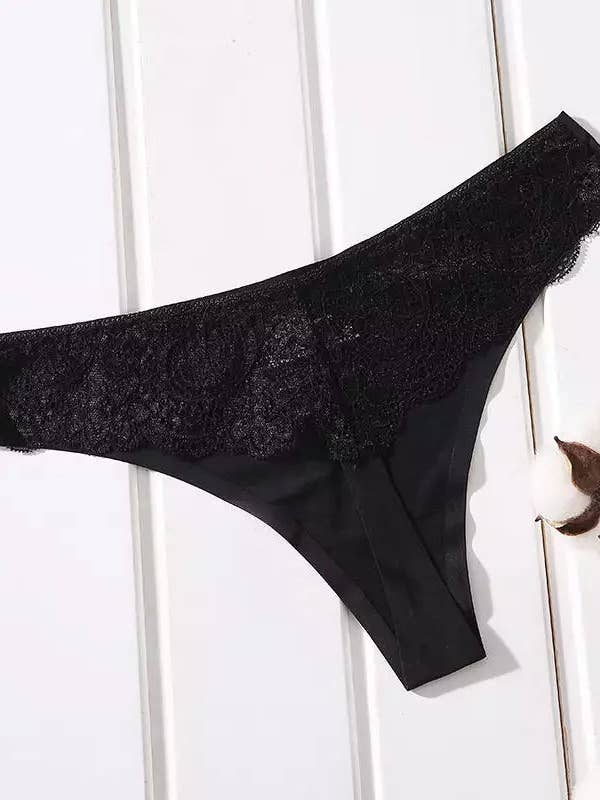 Mina Lace Back Panty - Black for wholesale by Savoy Active