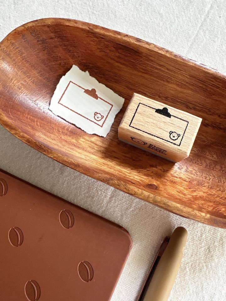 Binder Clip Note Wooden Stamp for wholesale by Bloom Paper Studio