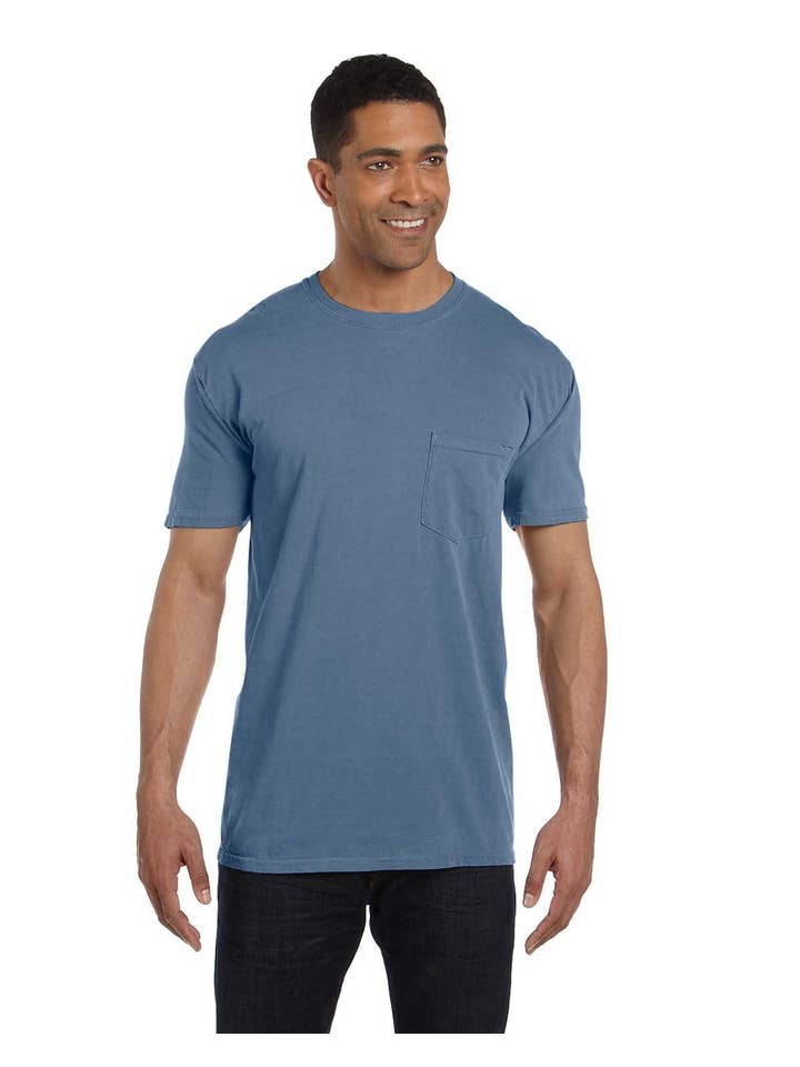 Total Apparel - Wholesale T-Shirt - Unisex - Comfort Colors Garment-Dyed Pocket Blank T-Shirt | 6030CC6