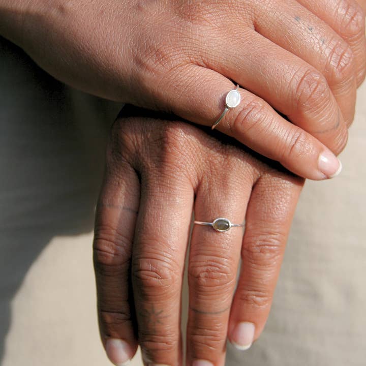 Heart and Lotus Sterling Silver Jewelry - Wholesale Single Stone/Solitaire Ring - Sterling Silver Labradorite Ring – You are Enough3