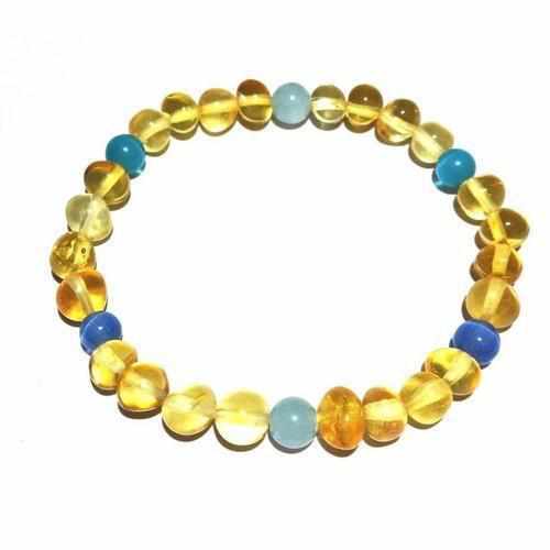 Adult Paradise Honey Baltic Amber Gemstone Stretch Bracelet for wholesale by Love Amber x