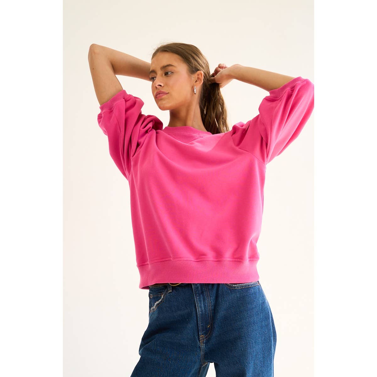 The GREii - Wholesale Sweatshirt - Women's - Premium French Terry Puff Sleeve Pullover4