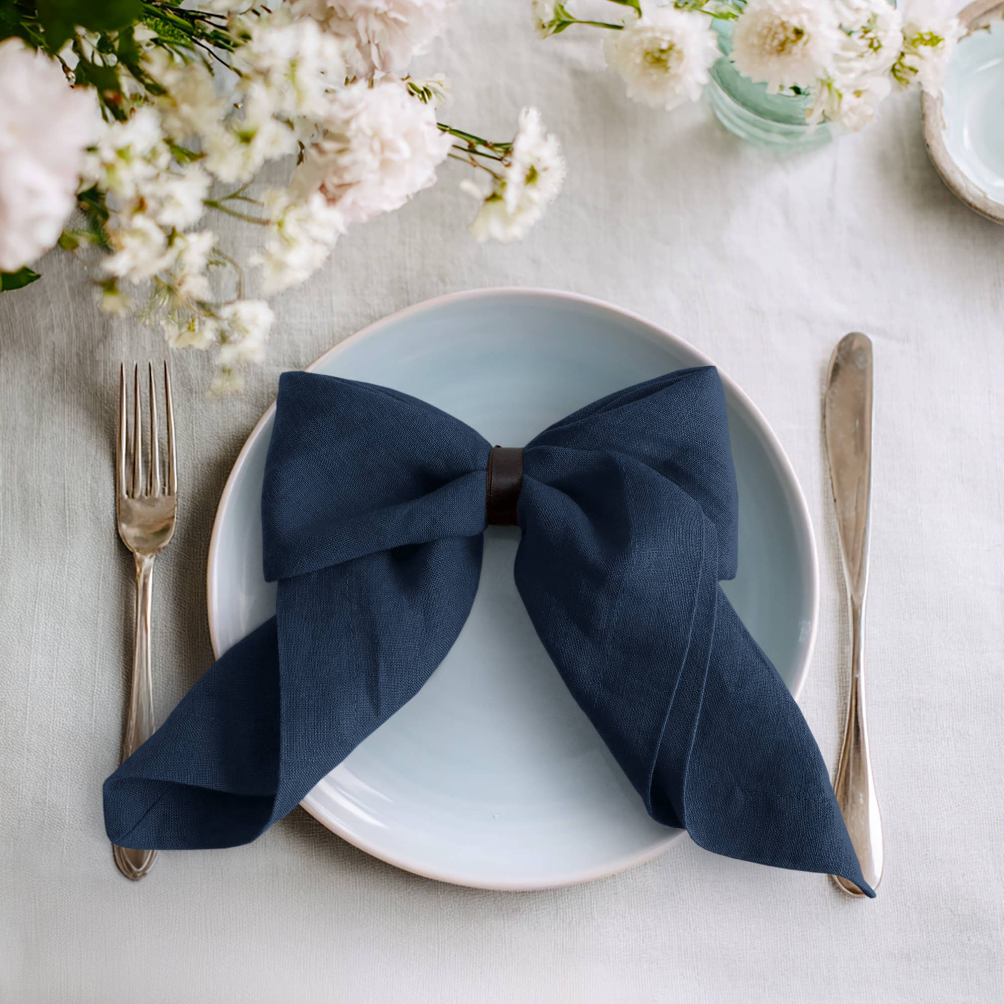 Triton Linen - Wholesale Dinner & Cloth Napkin - Pure French Linen Napkins 100% Linen Cloth Napkins, Set of 45