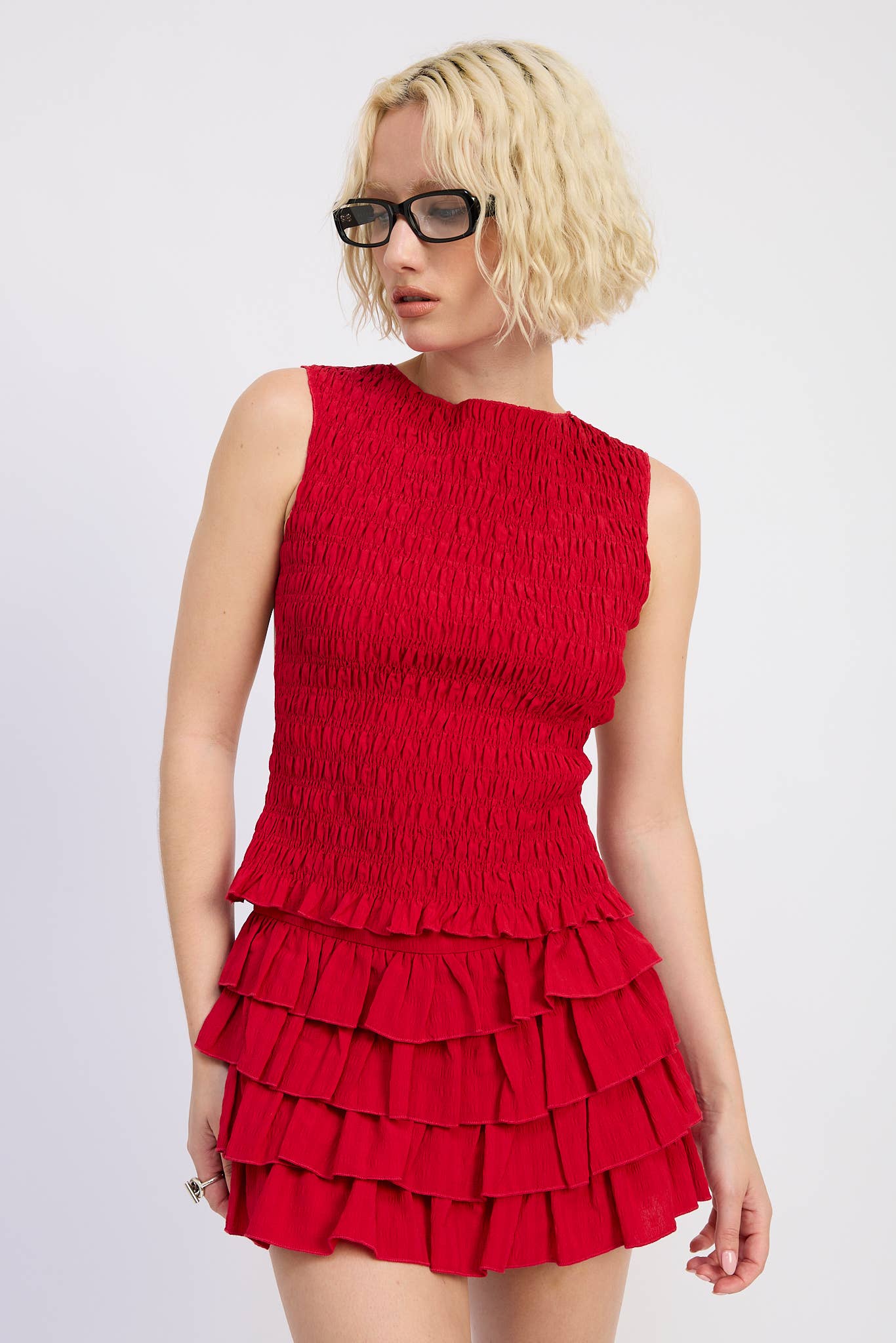 Emory Park - Wholesale Blouse - Women's - SMOCKED SLEEVELESS TOP WITH OPEN BACK14