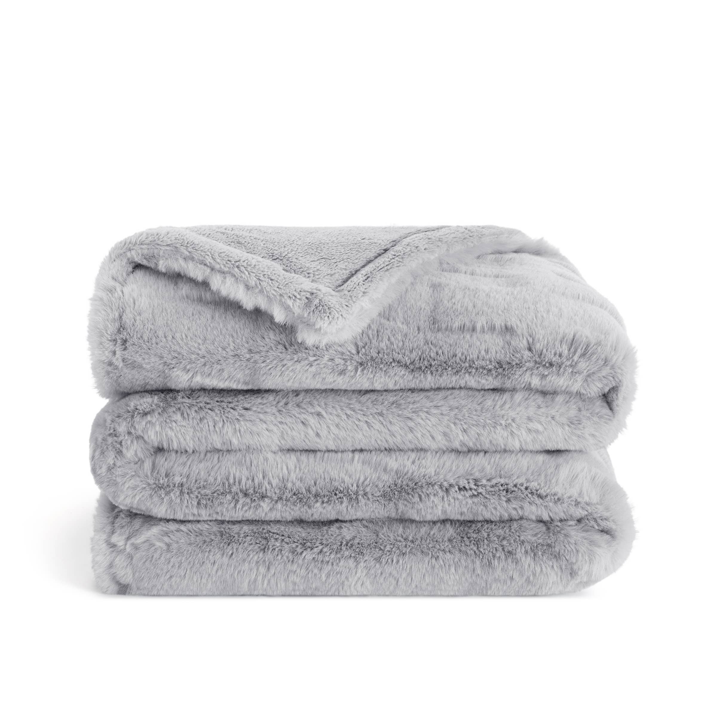 Arkwright Home - Wholesale Throw Blanket - Throw Blanket, Luxe Mink Faux Fur Grey, Gift Box included 2