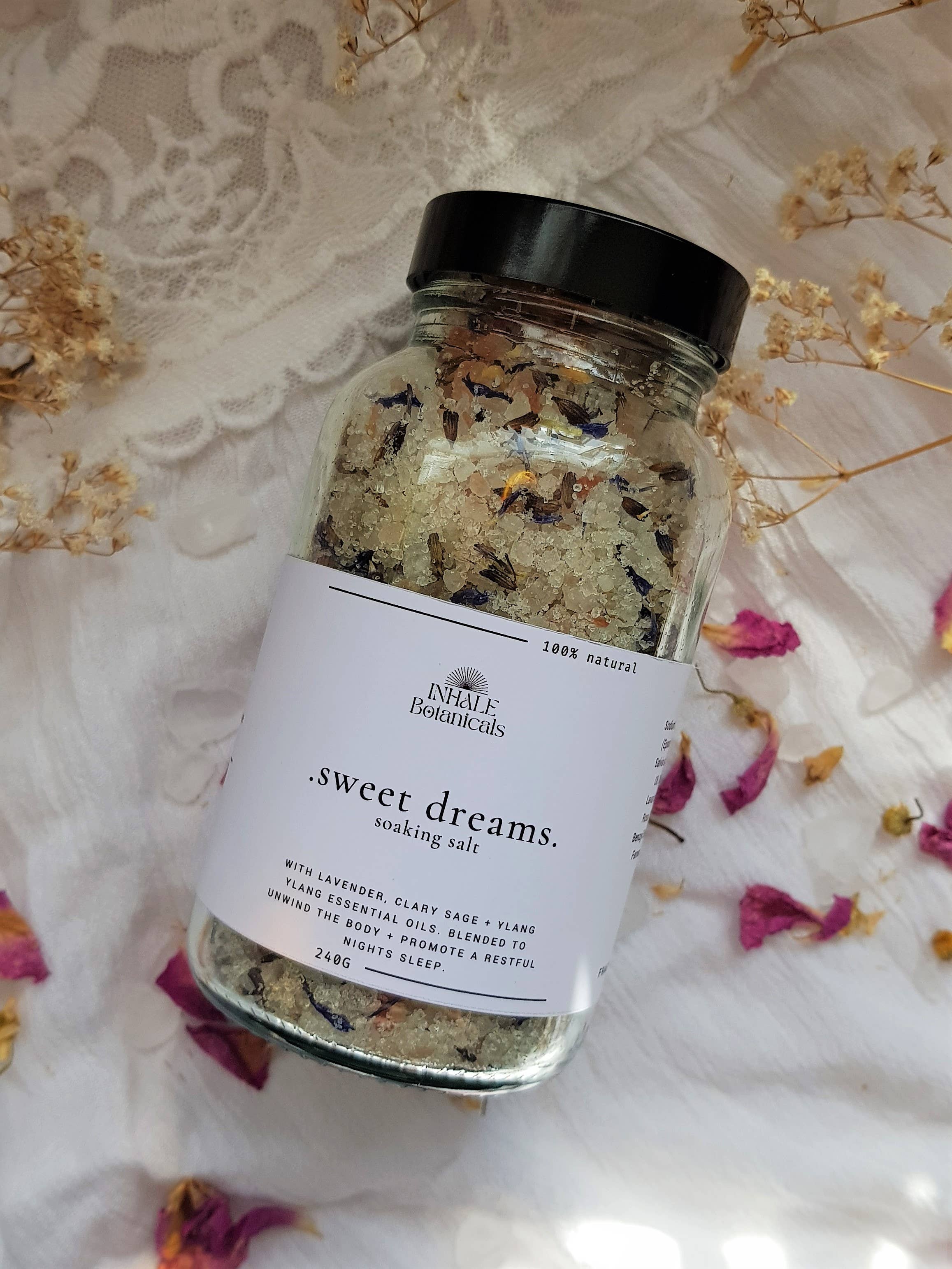 Inhale Botanicals - Wholesale Bath Salts - Sweet Dreams Soaking Salt1