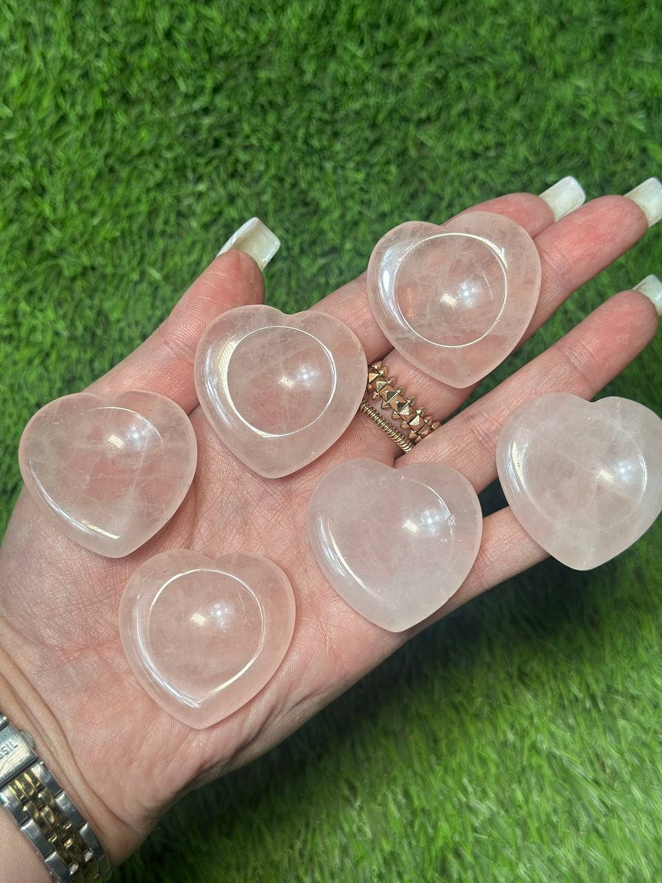 CaNatureLover - Vendita all'ingrosso Pietra/cristallo spirituale - Pietra Antistress a Forma di Cuore in Quarzo Rosa 1,5 Pollici | Grado Premium3