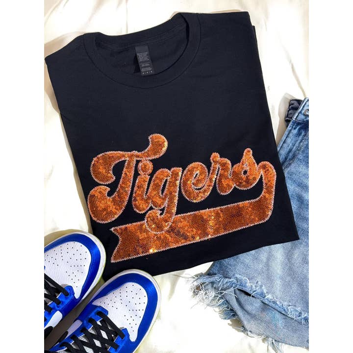 Shop Southern Belle - Wholesale T-Shirt - Women's - Custom School Spirit Wear Real Sequins Short Sleeve