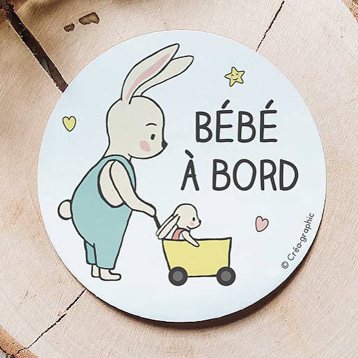 Dekal, bil klistermärke ”baby ombord” för wholesale av Créa-graphic
