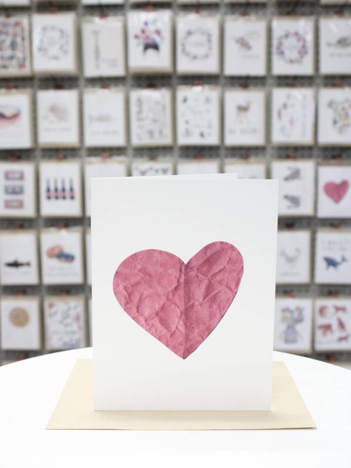 Heart Crinkly CutPaper Card for wholesale by Covered With Art