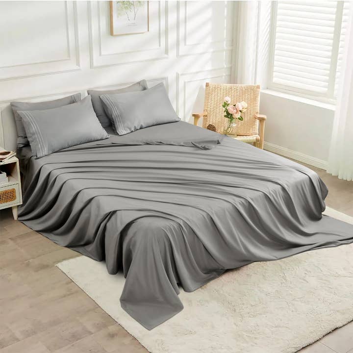 Cottonpassion_US - Vente Parures de lit - Ensemble de draps 6 pièces en microfibre Ensemble de draps ultra doux9