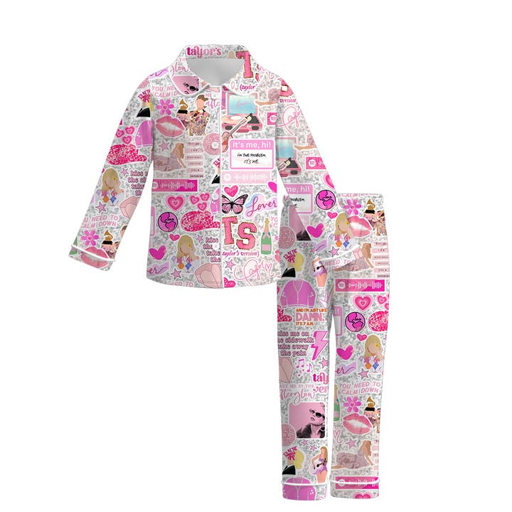 Little Trendy - Wholesale Sleepwear Set - Kids - Swiftie Pajamas Taylor Swift Kids Youth Pajamas1