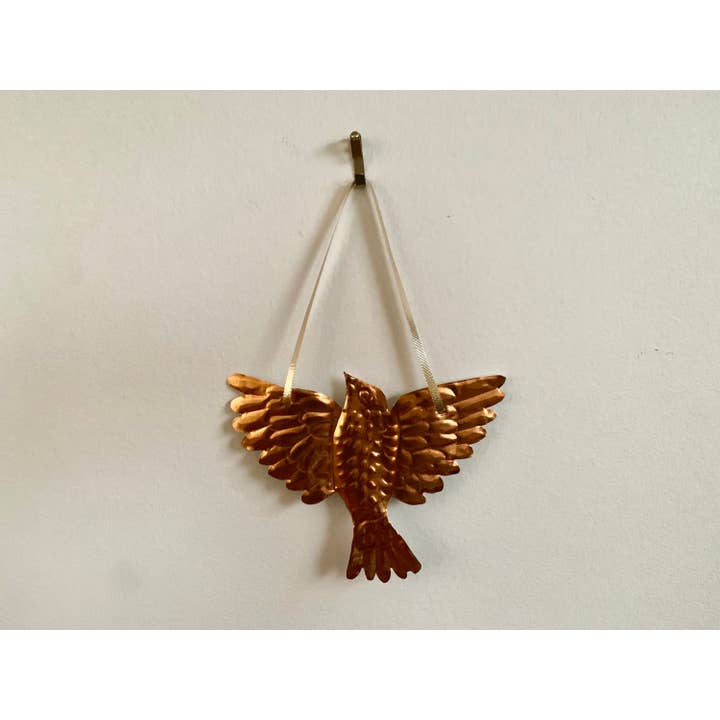 Foot Range Mountain - Wholesale Wall Accent - Handmade Embossed Copper/Tin Bird Wall Art In Folk Style