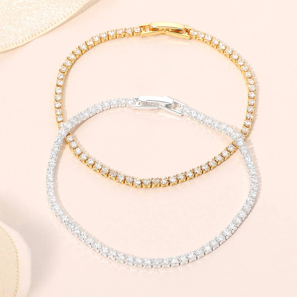 Sensibling Corp. - Vendita all'ingrosso Bracciali tennis - Bracciale a catena tennis classico placcato in oro 18K0