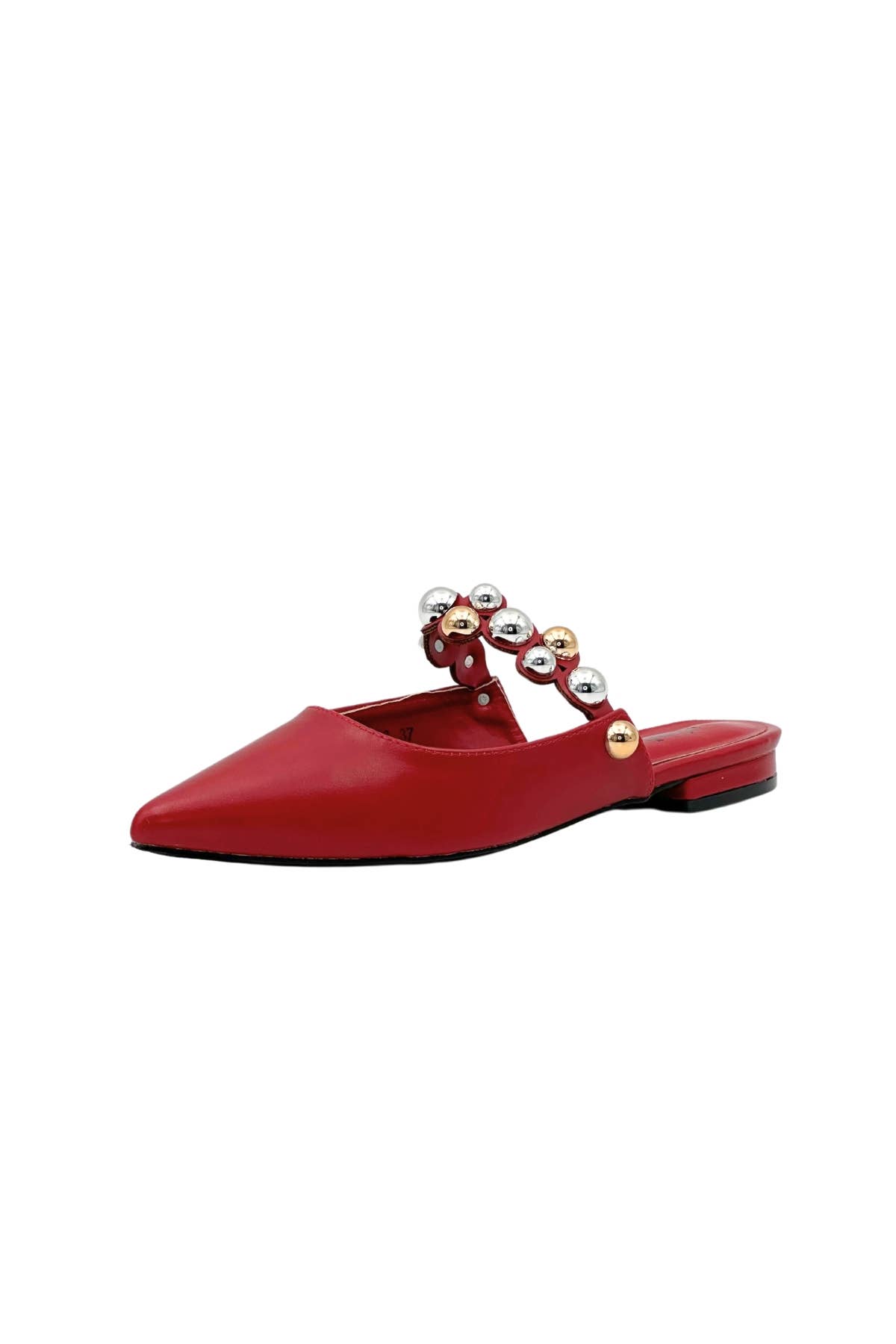 Black Elegant pointed-toe mules with metallic beads 22-368 for wholesale on Faire5