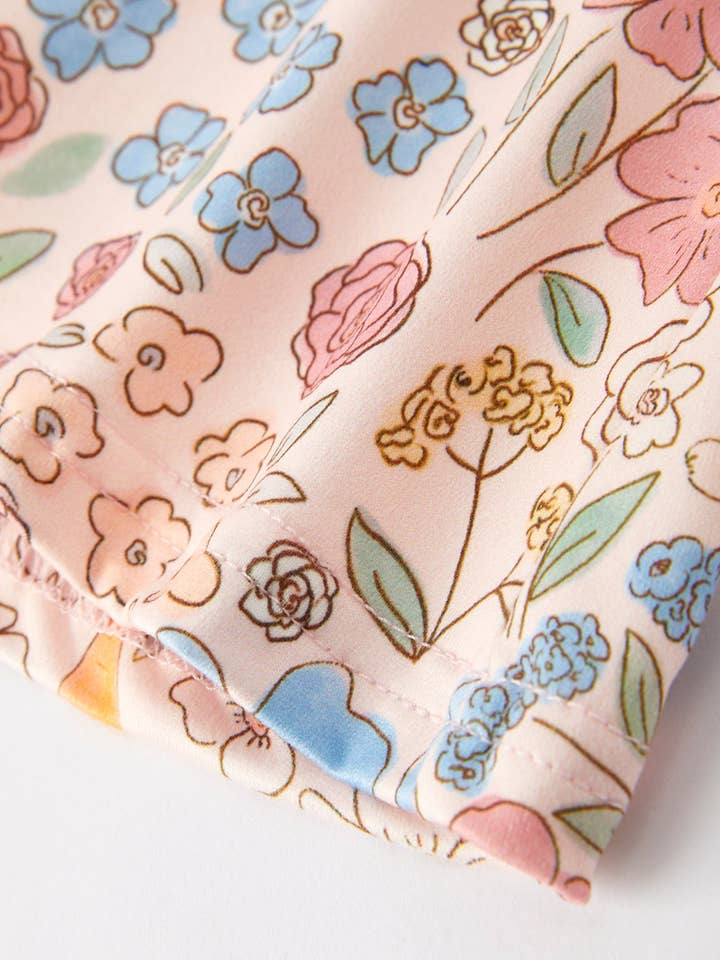 Rylee Faith Designs - Venta al por mayor Pantalones - Niños - Conjunto de Top con Estampado Floral de Conejito Azul y Pantalones Acampanados para Niñas de Pascua4