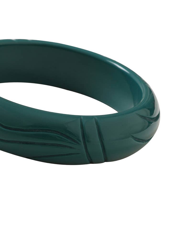 Ronnie Carved Bangle Teal for wholesale by Lindy Bop / Econotrom S.L.