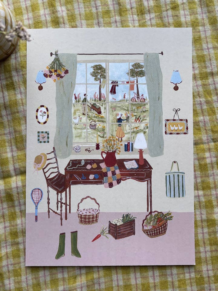 Impression A4 - Courtepointe Patchwork pour la vente par Harriet Watson