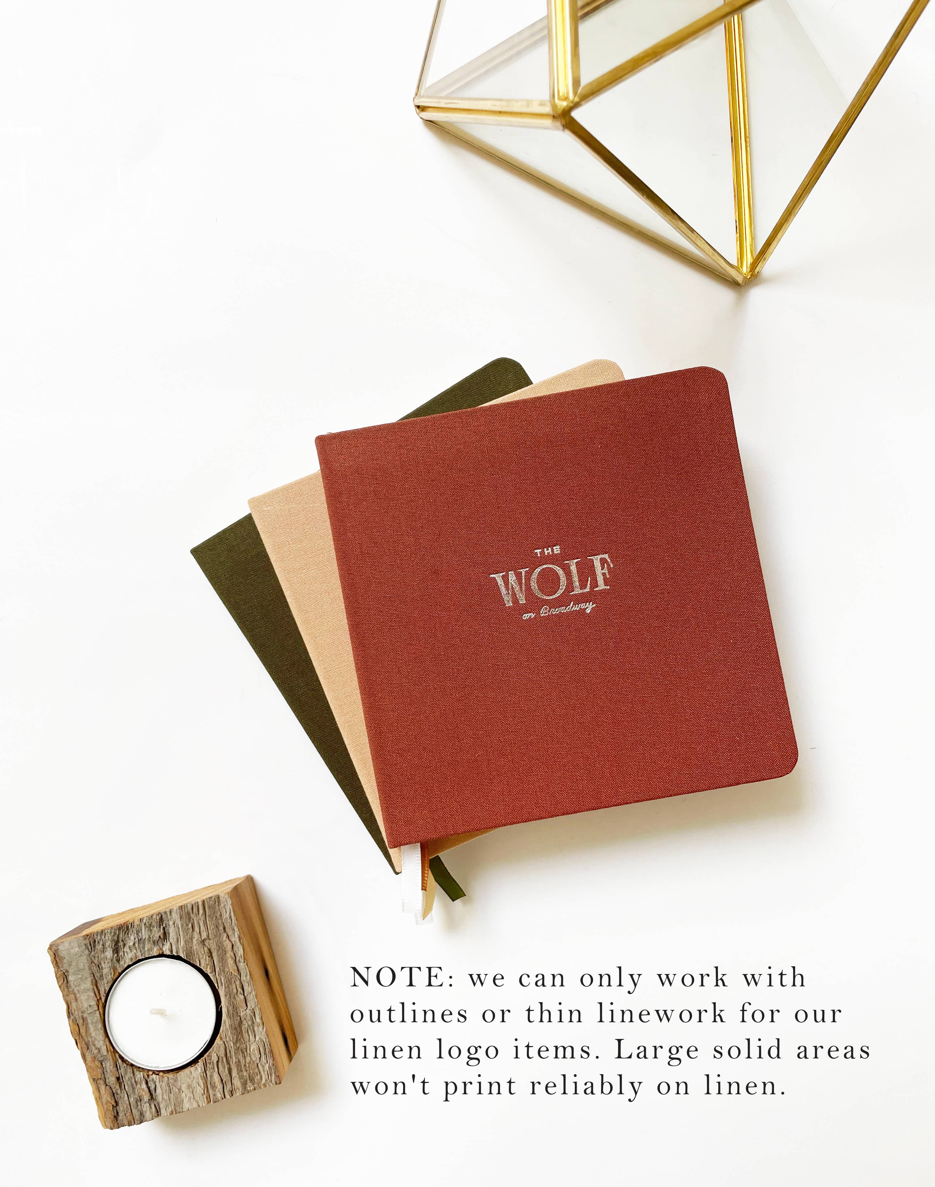 Studio Portmanteau – wholesale Notebook – Custom Logo Foil Embossed Square Linen Notebook, Earth Tones4