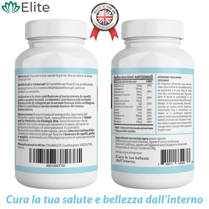 Italian Elite - Wholesale Oral Supplement/Vitamin - Elite Hair Skin Nails and Joints, Men/Women6