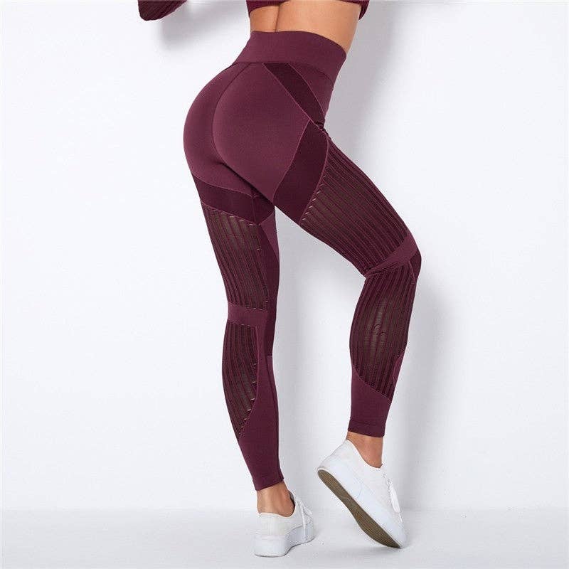 Sheer Trend - Wholesale Athletic/Lounge Leggings - Women's - High Waisted Hollow Out Push Up Leggings4