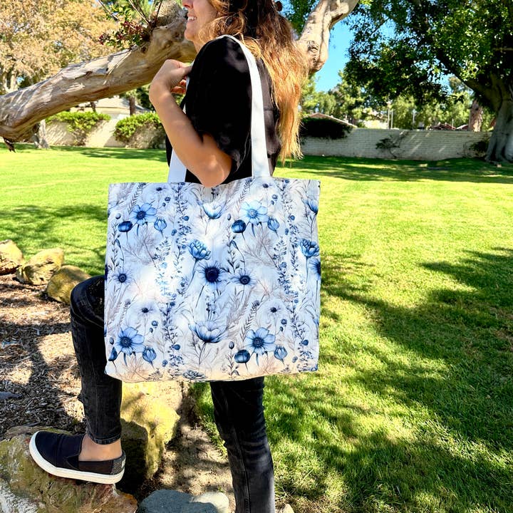 Plant Scouts - Wholesale Tote Bag - Women's - Blue Wildflower Tote: Carry Nature's Beauty with You1