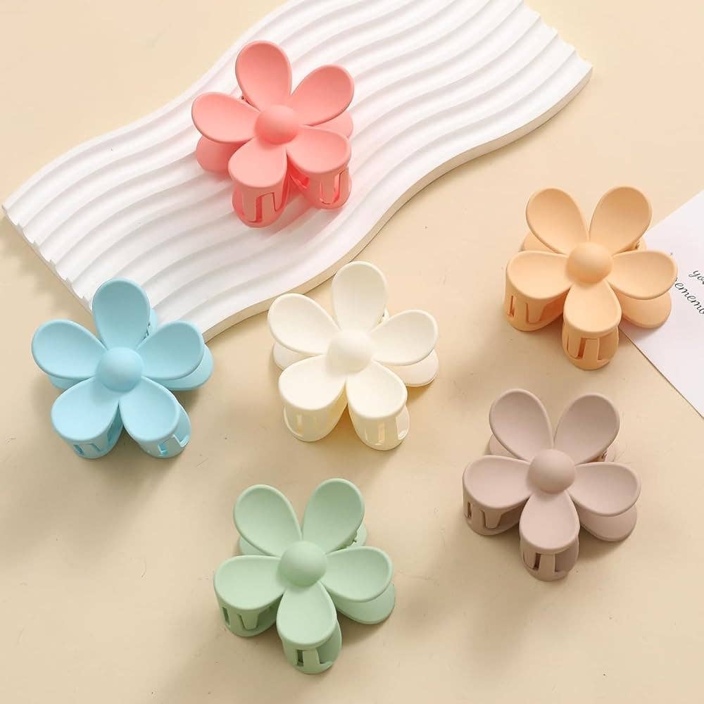 Weavey Studio – Großhandel Haarschmuck-Set – Demen – Glänzende Haarklammern, Rote Schleifen, Blaue Hawaii-Blume, Weißer Stern0