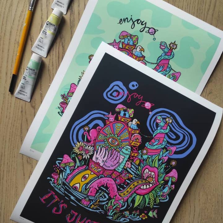 Bill Hicks Surreal Pop Art Print Limited Edition Giclee for wholesale by Zubieta Illustration