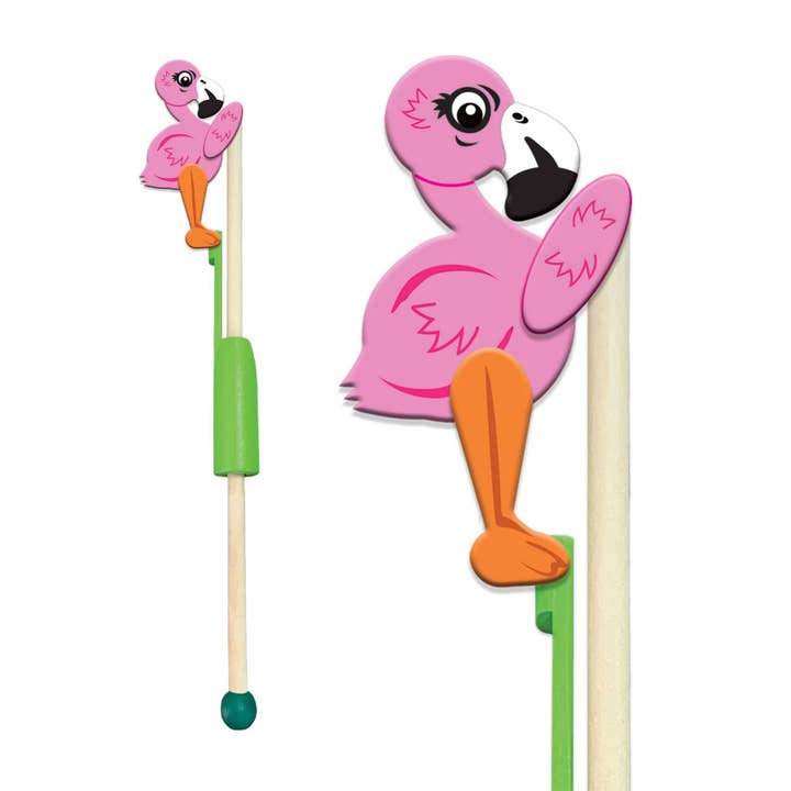 Deluxebase – wholesale Wood toy – Child – Animal Acrobats Wooden Toy - Flamingo1