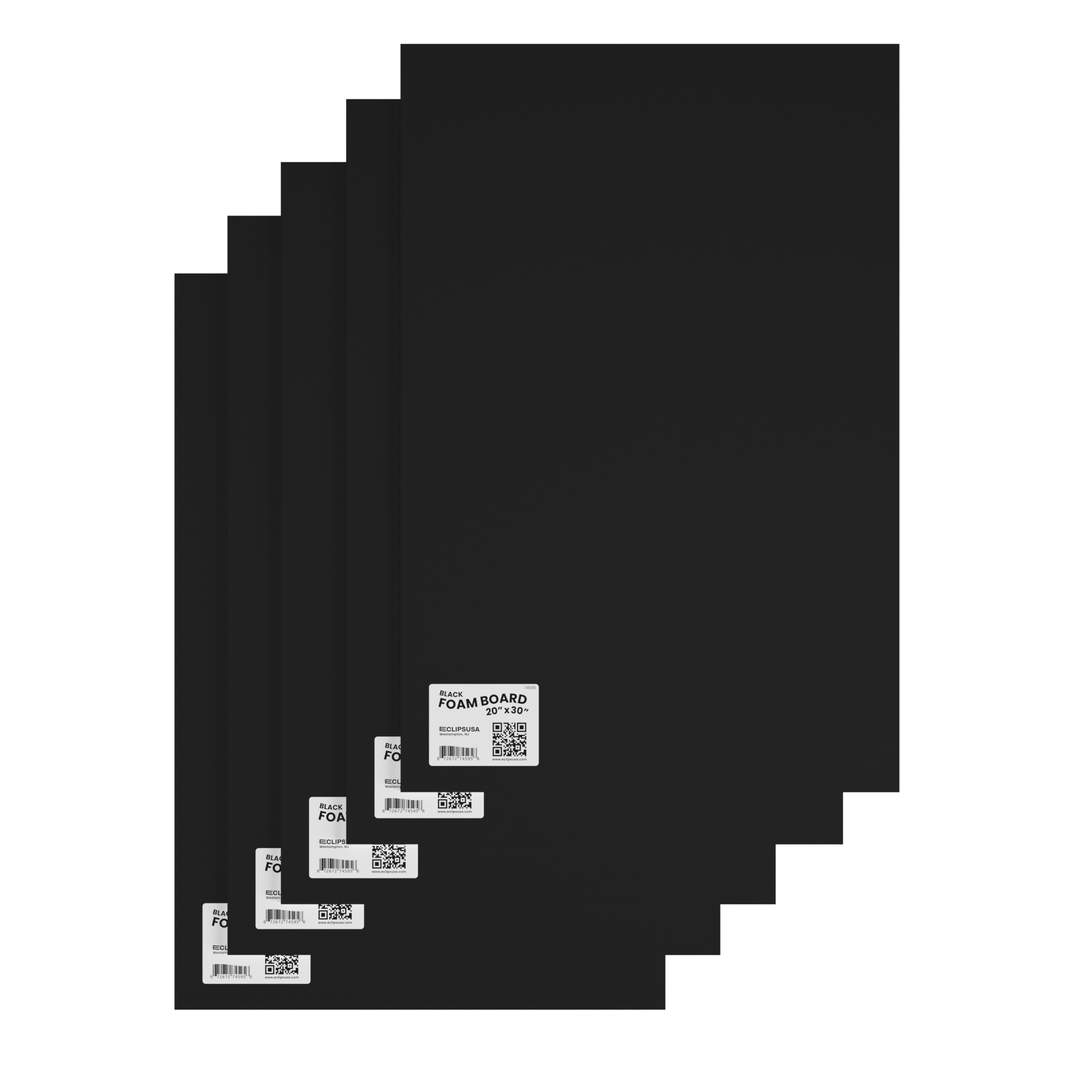 Eclips USA – wholesale Craft supplies – Black Foam Boards 20x30 in – 25 Units0