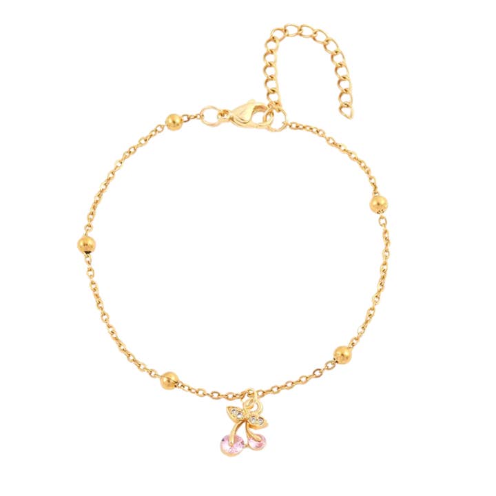 Bracelet cherry pink for wholesale by Rosies