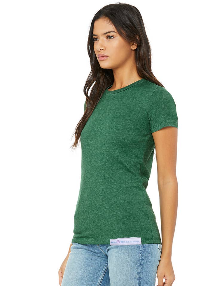 Green Peridot Infused - Women's Fitted Crew for wholesale by Bliss and Bles Apparel