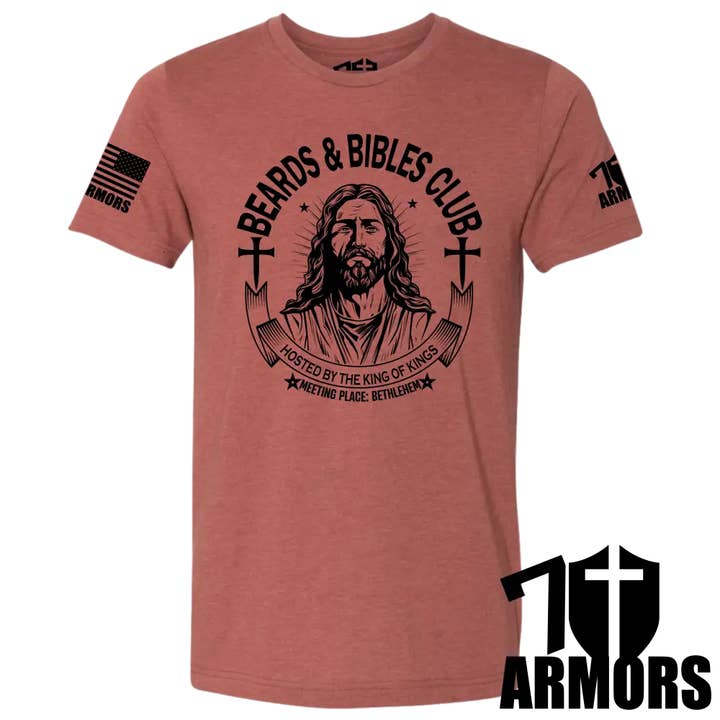 7 ARMORS APPAREL - Wholesale Screen Printed T-Shirt - Men's - BEARDS AND BIBLES CLUB T-SHIRT2