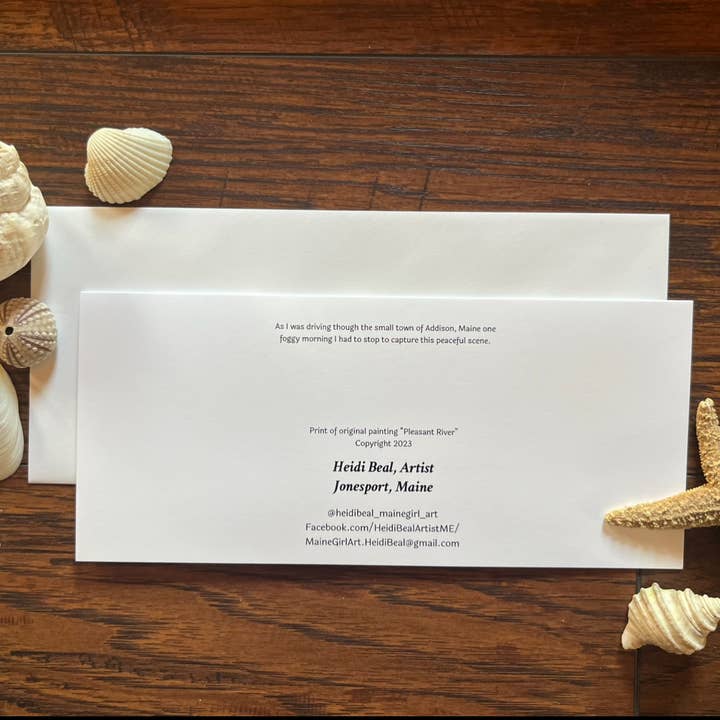 Maine Girl Art - Wholesale Everyday Greeting Card - Pleasant River lobster boat fine art blank greeting card1