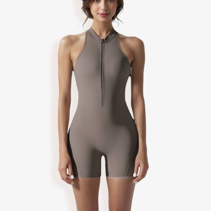 Active by Anna-Kaci – wholesale Bodysuit – Women’s – Sleeveless High Neck Zip Front Bodysuit14