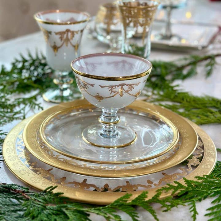 Arte Italica & Crown Linen Designs - Wholesale Serve Bowl - Rialto Borghese Compote7