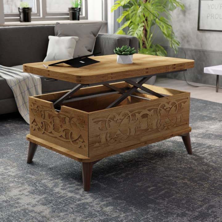 BERA DESIGN LTD - Wholesale Coffee Table - Magic Natural Extendable Coffee / Dining Table Lift Top4