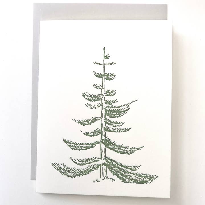 Spruce Letterpress Card for wholesale by Ice Pond Press