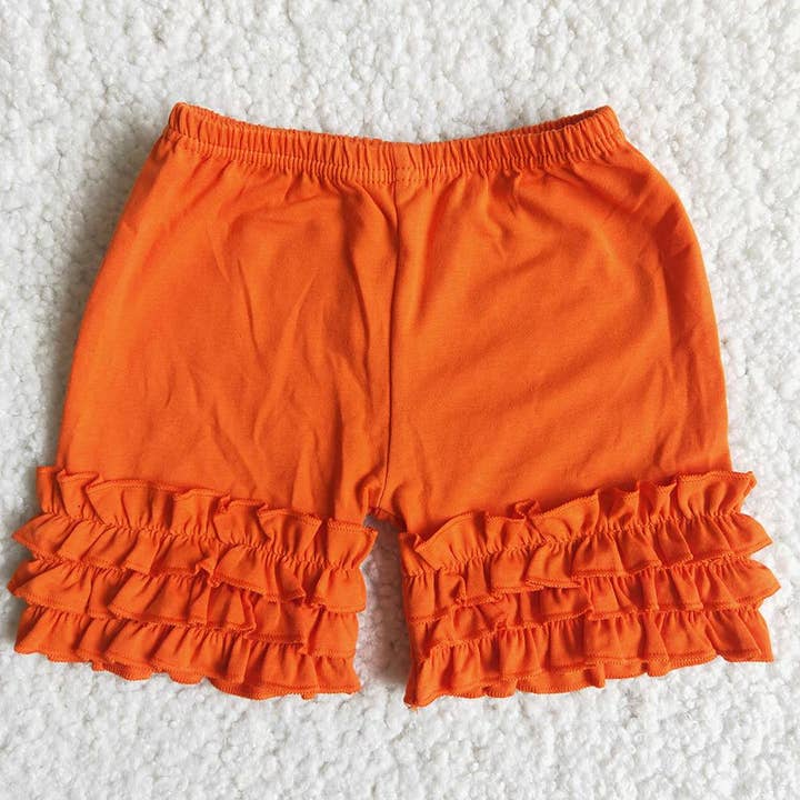 Aier Wholesale - Wholesale Shorts - Kids - Orange icing ruffle shorts