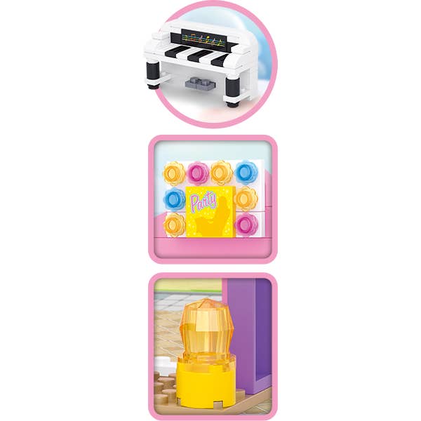 Texas Toy Distribution - Wholesale Building Set - Kids - Girl's Dream Piano Solo Stage Building Brick Kit (109 pcs)6