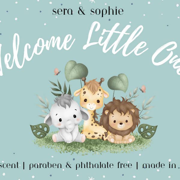 WELCOME LITTLE ONE CANDLE ( made to order) for wholesale by Sera & Sophie