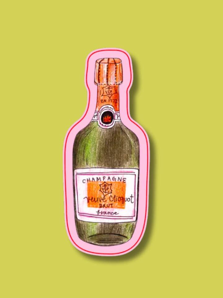 Veuve Clicquot Champagne - Cocktail Art Vinyl Sticker Art for wholesale by The Blank Canvas Company