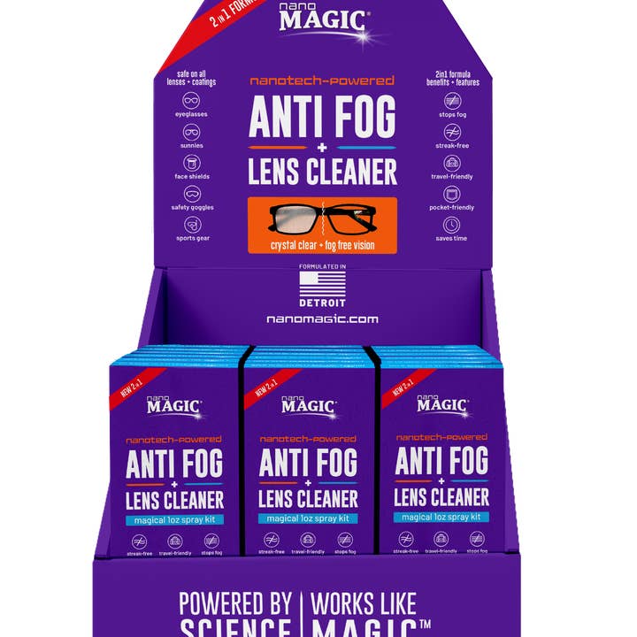 Nano Magic 2in1 Anti tåge+linse renere 1 ounce Kit - 18 ct. POP for engroshandel hos Nano Magic