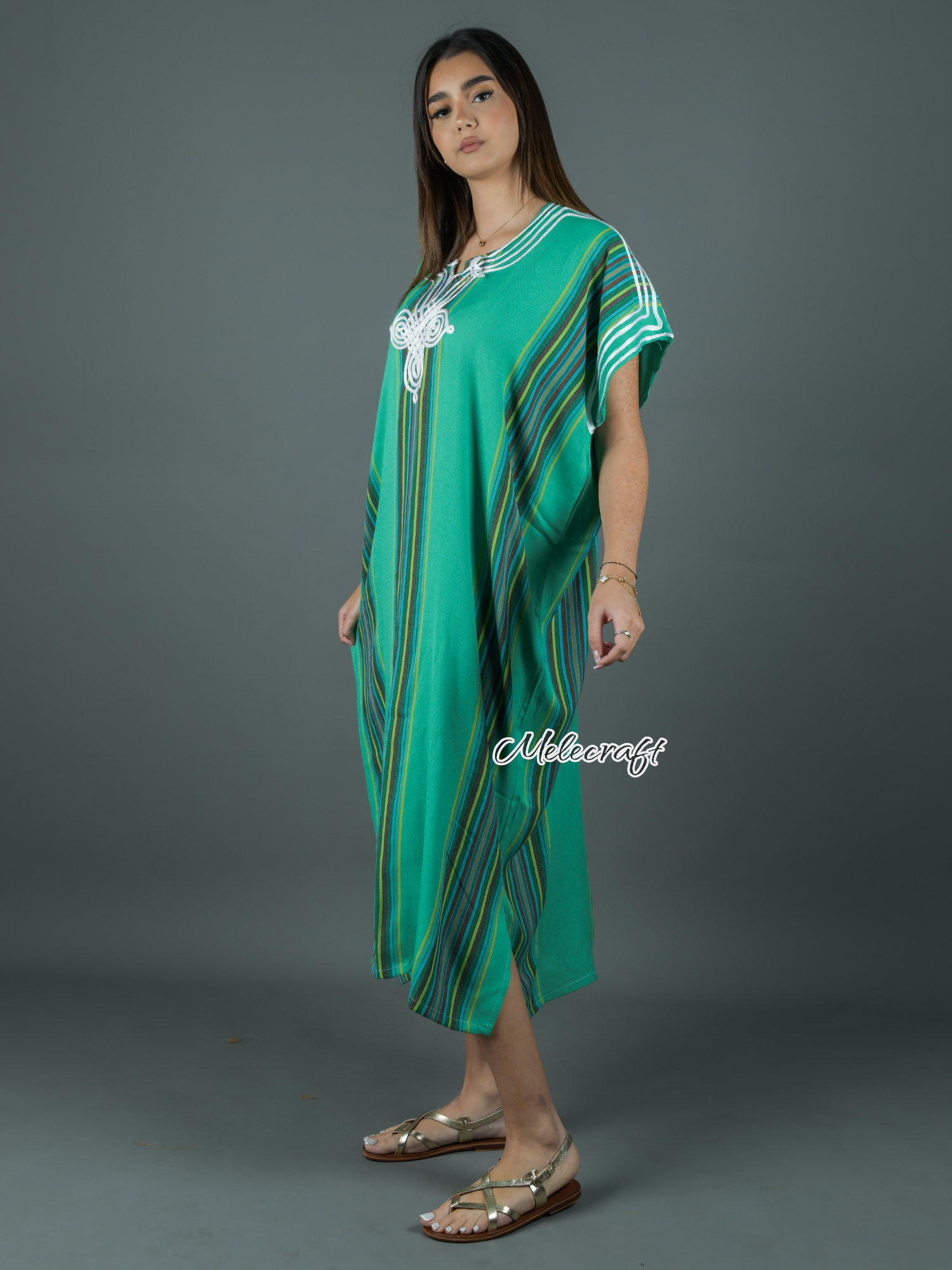 Melecraft - Wholesale Kaftan - Women's - Moroccan Striped Kaftan Dress for Women - Handmade Gandoura3