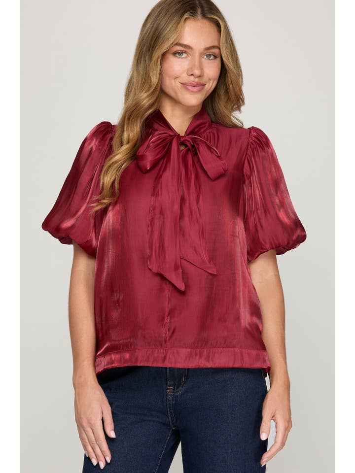 Vanilla Monkey - Venta al por mayor Blusa - Mujer - Top tejido con mangas abullonadas4