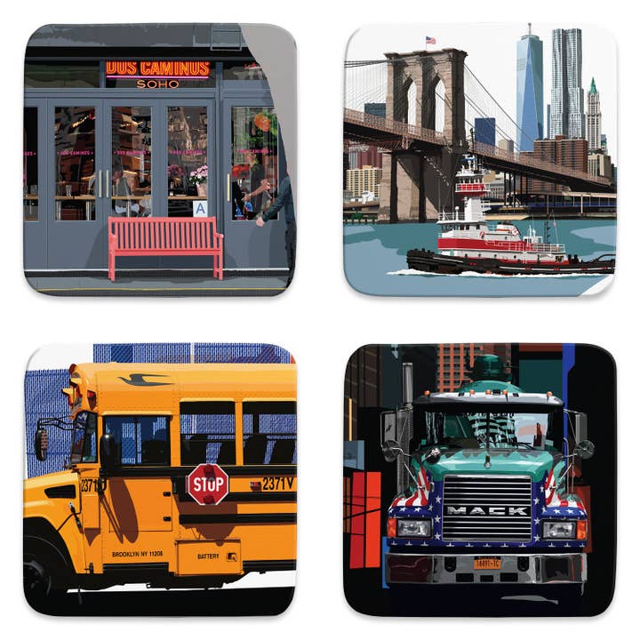 New York Coaster Set 3 för wholesale av Leslie Gerry