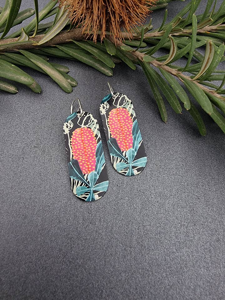 BUSH WALK - Banksia elongated drops #3 for wholesale by erin.k creative studio