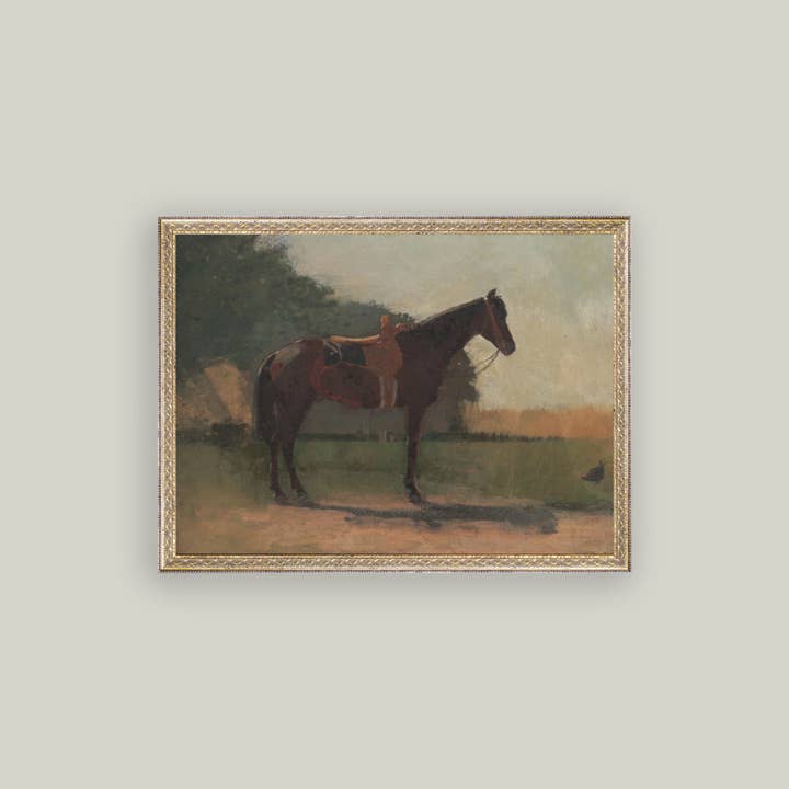 Petal Lane Home - Wholesale Art Print - Saddled Horse Framed Antique Art