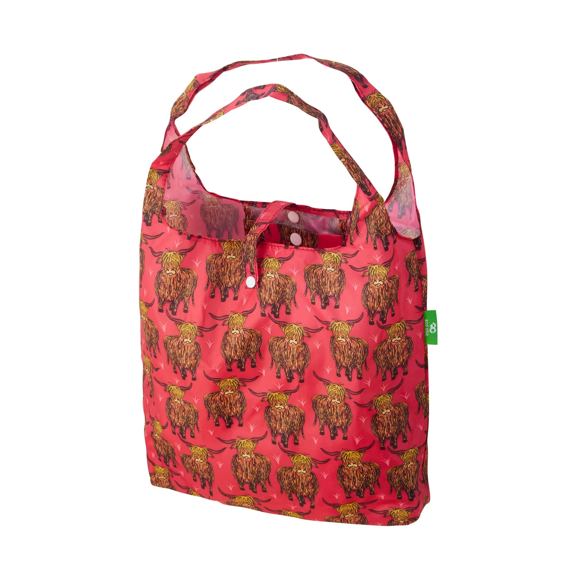 Eco Chic - Wholesale Grocery/Shopping Bag - Eco Chic Lightweight Foldable Shopping Bag Highland Cow9